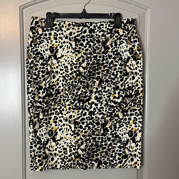 Love Scarlett Size L Pencil Skirt Leopard Print Straight Knee Length Stretch - Picture 1 of 7